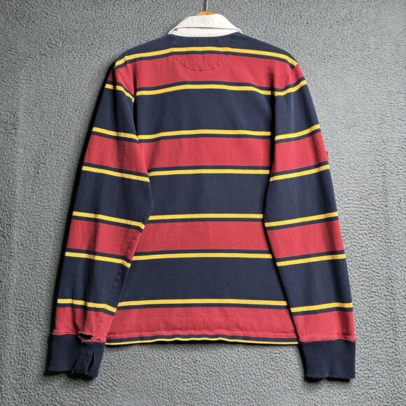 Vintage Y2K Abercrombie & Fitch Rugby Shirt Mens XL Long Sleeve Striped Polo - Picture 5 of 9